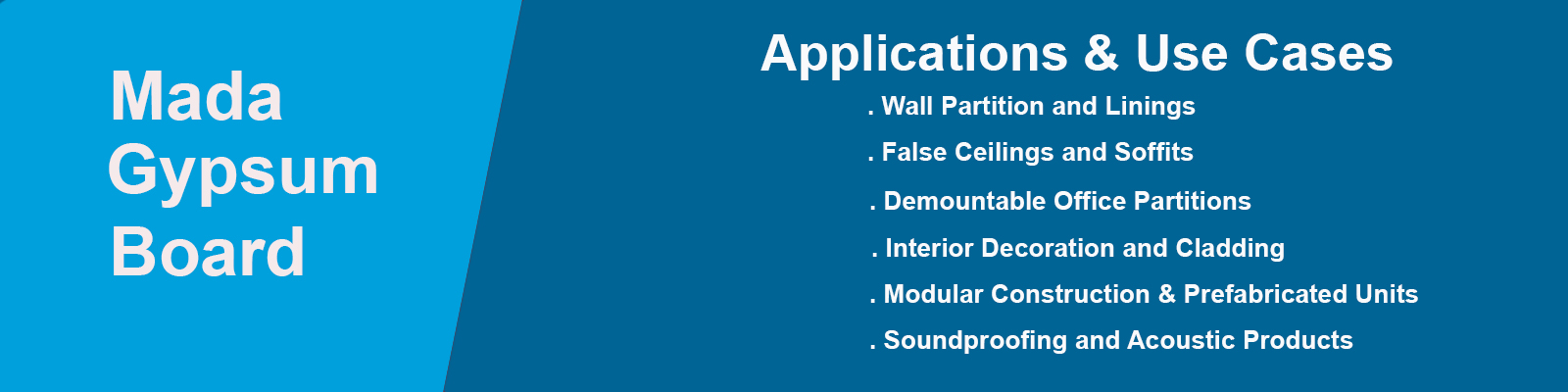 Mada Gypsum Board Banner